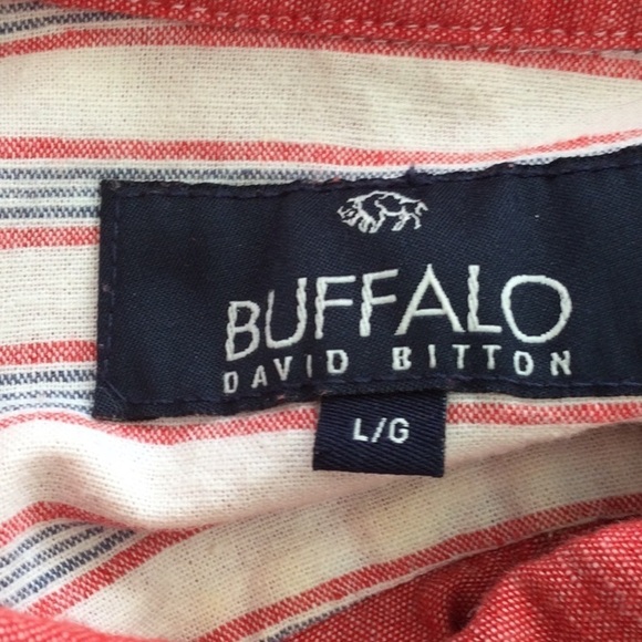 Buffalo Men's Red Button Down Long Sleeve Shirt Size L  washable   #547 - Picture 3 of 9